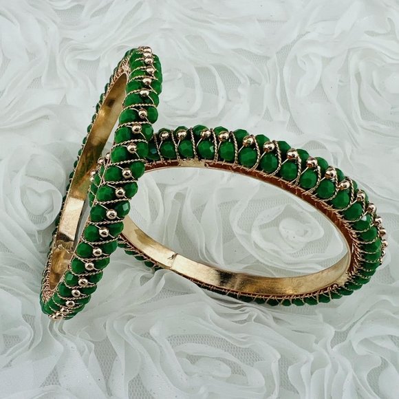 Women Jewelry Bracelet Bangles Fashion Gold Plated Set of 2 India 2.8 US L - Picture 2 of 7